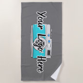 Eigenes Firmenlogo Verwendung von Firmengrauen Strandtuch (Vorderseite)