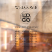 Eigenes Firmenzeichen mit Logos und Betriebsstunde Fensteraufkleber (Blatt 2)