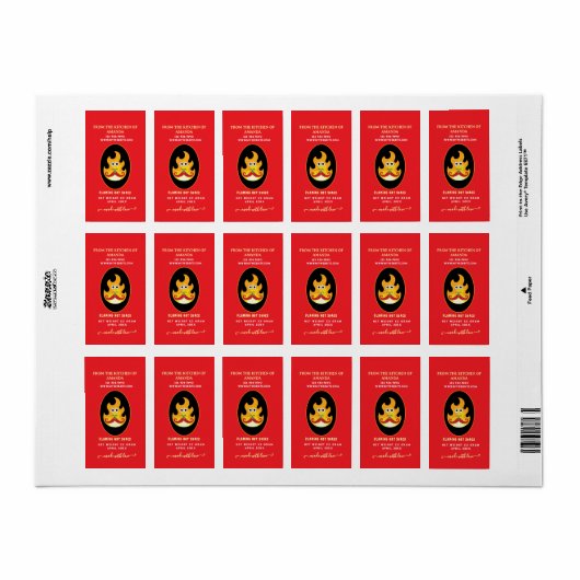 Eigenes, flammendes, benutzerdefiniertes Hot-Sauce Adressaufkleber (Vorne)