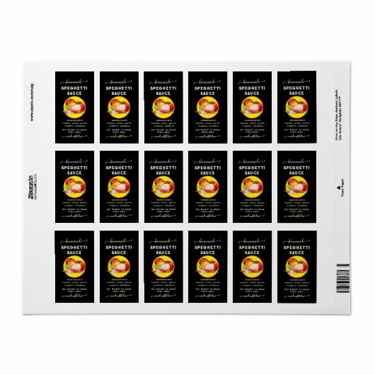 Eigenes, flammendes Spaghetti-Sauce-Label Adressaufkleber (Vorne)