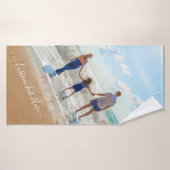 Eigenes Foto Badehandtuch mit Text (Badehandtuch)