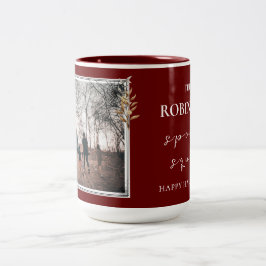 Eigenes Foto, Burgund und Weißes Halloween Zweifarbige Tasse