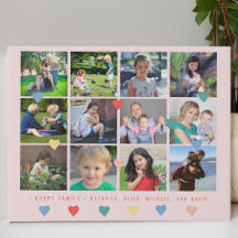 Eigenes Foto Collage Familienname farbenfrohe Herz