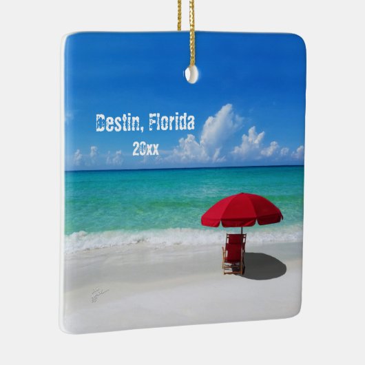 Eigenes Foto Destin Beach Umbrells Keramikornament (Rechts)