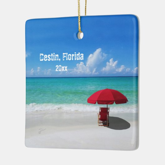 Eigenes Foto Destin Beach Umbrells Keramikornament (Links)