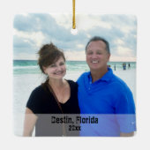 Eigenes Foto Destin Beach Umbrells Keramikornament (Rückseite)