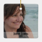 Eigenes Foto Destin Florida Modern Typografie Keramikornament (Rückseite)