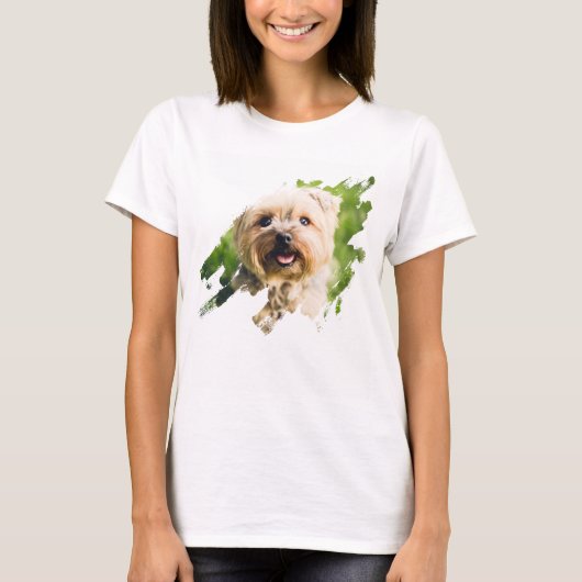 Eigenes Foto drucken Brush Stroke Vert. Bild T-Shirt (Vorderseite)