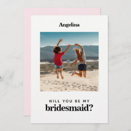 Eigenes Foto Einfache Elegante Bridesmaid Vorschla Einladung