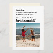 Eigenes Foto Einfache Elegante Bridesmaid Vorschla Einladung (Vorne/Hinten)