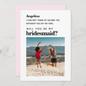 Eigenes Foto Einfache Elegante Bridesmaid Vorschla Einladung (Vorne/Hinten)