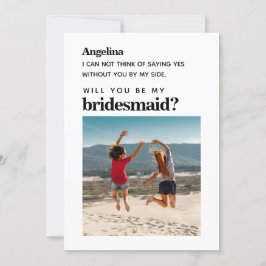 Eigenes Foto Einfache Elegante Bridesmaid Vorschla Einladung