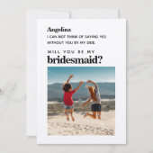 Eigenes Foto Einfache Elegante Bridesmaid Vorschla Einladung (Vorderseite)