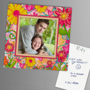 Eigenes Foto für die Familie Inspirivity Colorful Magnetkarte