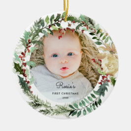 Eigenes Foto hinzufügen | Flora Baby 1. Weihnachte Keramik Ornament