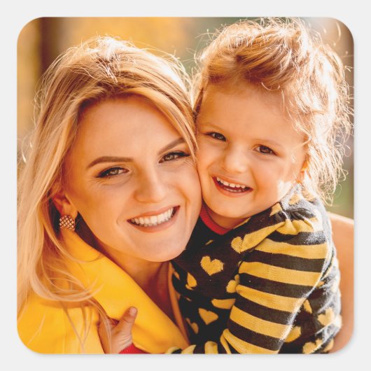Eigenes Foto hinzufügen Quadratischer Aufkleber (Vorderseite)
