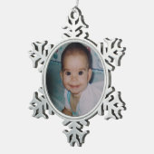 Eigenes Foto hinzufügen Schneeflocken Zinn-Ornament (Rechts)