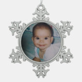 Eigenes Foto hinzufügen Schneeflocken Zinn-Ornament (Vorderseite)