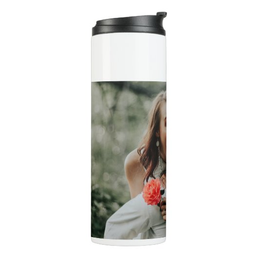 "Eigenes Foto hinzufügen" Thermosbecher (Nach links gedreht)