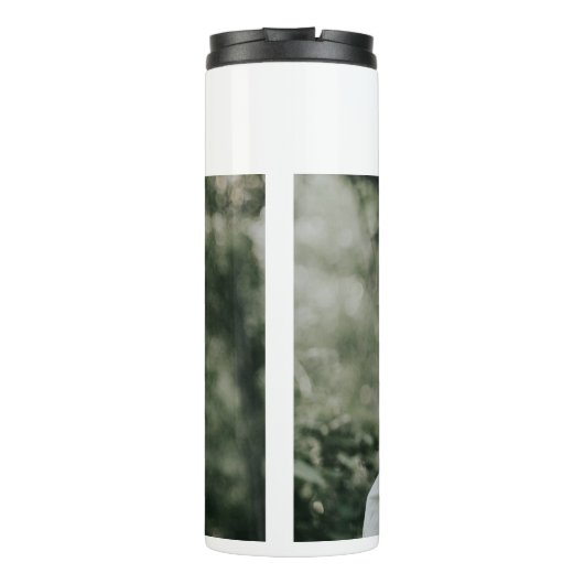 "Eigenes Foto hinzufügen" Thermosbecher (Rückseite)