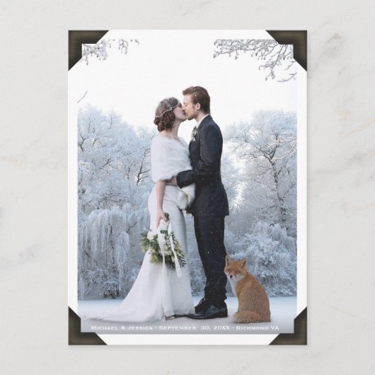 Eigenes Foto hinzufügen | Vintages Foto mit Ecken Postkarte (Vorderseite)