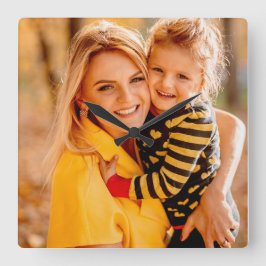 Eigenes Foto hinzufügen | Vorlage Quadratische Wanduhr