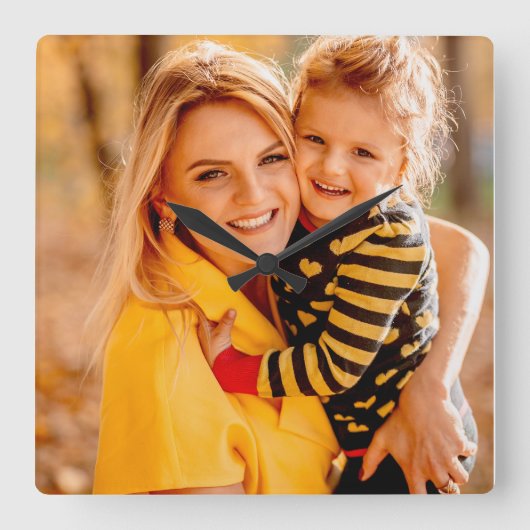 Eigenes Foto hinzufügen | Vorlage Quadratische Wanduhr (Vorderseite)