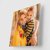 Eigenes Foto hinzufügen | Vorlage Quadratische Wanduhr (Winkel)