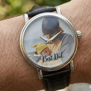 Eigenes Foto hochladen   Custom Best Papa Armbanduhr