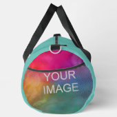 Eigenes Foto Hochladen Textvorlage Große Aquamarin Duffle Bag (Rechts)
