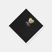 Eigenes Foto im Schwarzen Herzrahmen Moderne Kalli Serviette (Ecke)