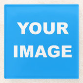 Eigenes Foto Image Picture Logo hinzufügen Glasuntersetzer (Vorderseite)