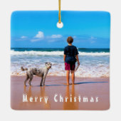 Eigenes Foto - Mein Haustier - Weihnachten Keramikornament (Rückseite)