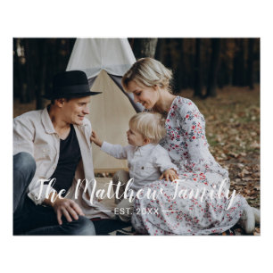 Eigenes Foto mit Familienname und Gründungsjahr Poster