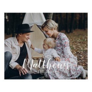 Eigenes Foto mit Familienname und Gründungsjahr Poster