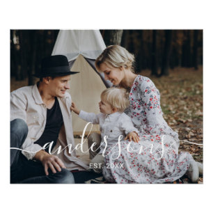 Eigenes Foto mit Familienname und Gründungsjahr Poster
