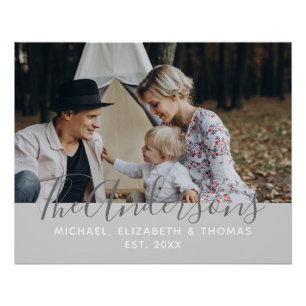 Eigenes Foto mit Familienname und Gründungsjahr Poster