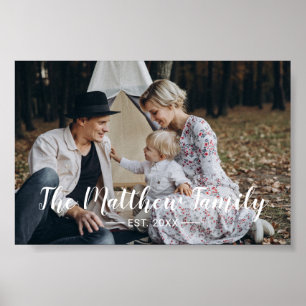 Eigenes Foto mit Familienname und Gründungsjahr Poster