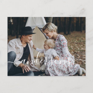 Eigenes Foto mit Familienname und Gründungsjahr Postkarte