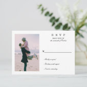 Eigenes Foto mit Personalisierten Buchstaben hinzu RSVP Karte (Stehend Vorderseite)
