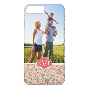Eigenes Foto & Monogramm Helles Blumenmuster Case-Mate iPhone Hülle