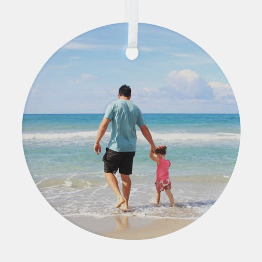 Eigenes Foto oder Text hinzufügen Ornament Aus Glas (Rückseite)