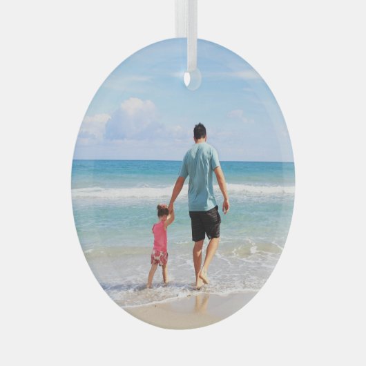 Eigenes Foto oder Text hinzufügen Ornament Aus Glas (Vorderseite Rechts)