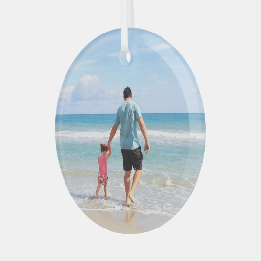 Eigenes Foto oder Text hinzufügen Ornament Aus Glas (Vorderseite links)