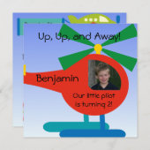 Eigenes Foto Pilotin zum Geburtstag Einladung (Vorne/Hinten)