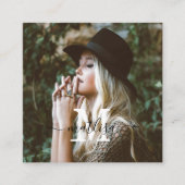 Eigenes Foto Rustic Wood Monogram Beruflich Quadratische Visitenkarte (Vorderseite)