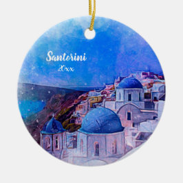 Eigenes Foto Santorini 2 Seite Einzigartige Modern Keramik Ornament