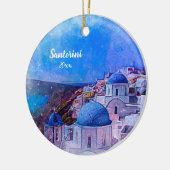 Eigenes Foto Santorini 2 Seite Einzigartige Modern Keramik Ornament (Links)