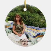 Eigenes Foto Santorini 2 Seite Einzigartige Modern Keramik Ornament (Hinten)