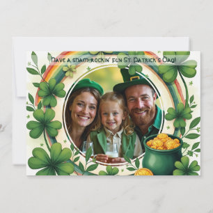 Eigenes Foto, St. Patricks Day, Shamrock ‘n’ Roll Feiertagskarte